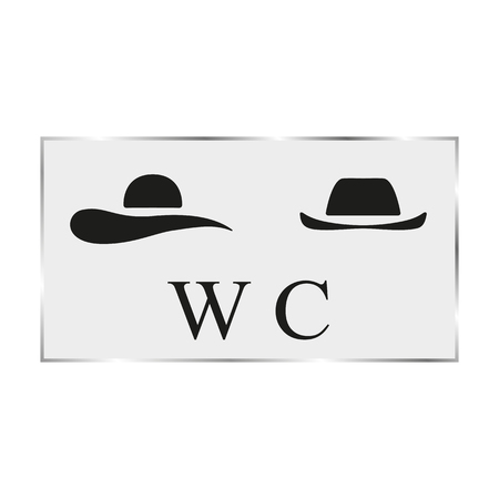 Vector illustration black white plate toilet doorのイラスト素材