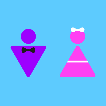Vector colorful sign, icon for girls and boysのイラスト素材