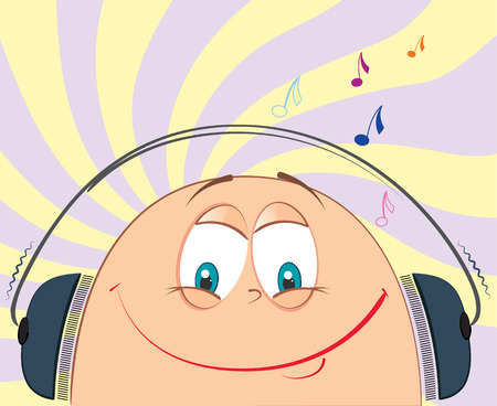 Smile face and music.のイラスト素材