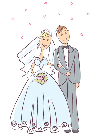 Wedding.Vector cartoons on whiteのイラスト素材