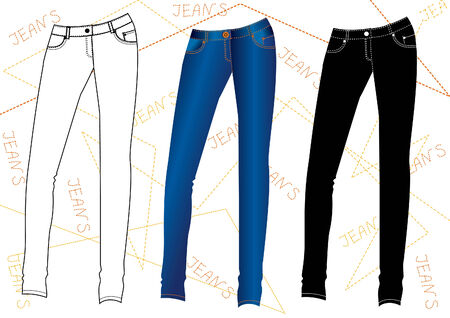 Jeans.Vector fashion design clothesのイラスト素材