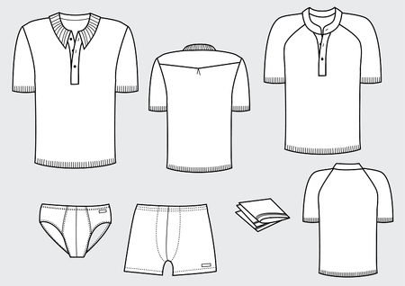  t-shirts and underwear for man のイラスト素材