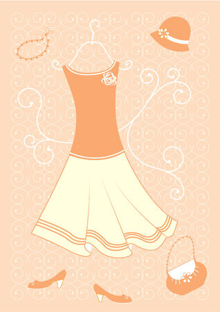 fashion clothes for woman. Dressのイラスト素材