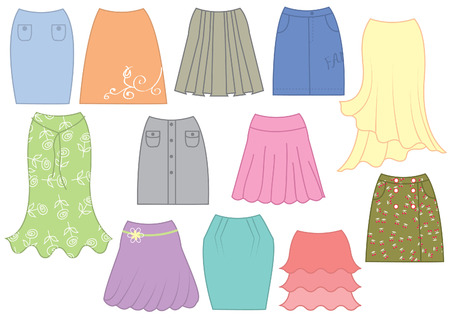 Skirts for womenのイラスト素材