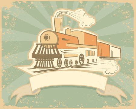 Locomotive.Vintage backgroundのイラスト素材