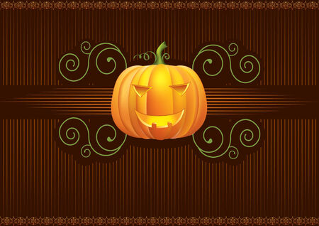 Halloween pumpkin postcard backgroundのイラスト素材