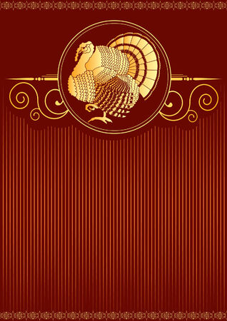 Turkey postcard. thanksgiving backgroundのイラスト素材