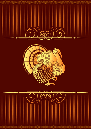 Turkey postcard.  thanksgiving backgroundのイラスト素材