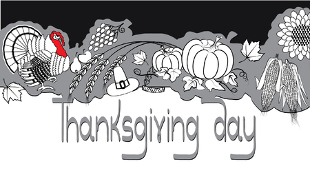 Thanksgiving decorationのイラスト素材