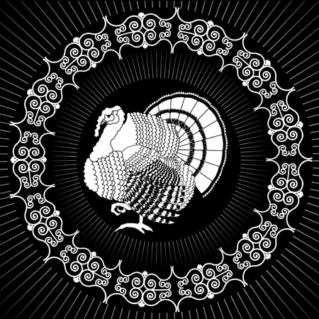 Turkey postcard.Thanksgiving graphic image for design のイラスト素材