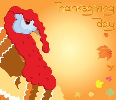 Thanksgiving decoration postcard.Background with turkey. のイラスト素材