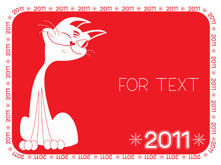 Cat and background.New Year symbol for textのイラスト素材
