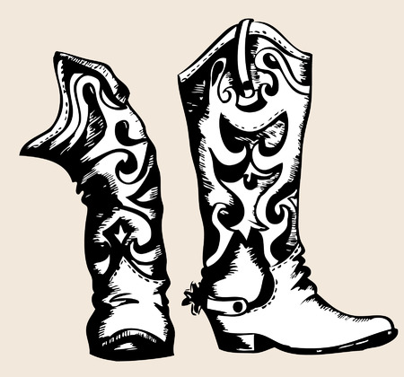 Cowboy boots .Vector graphic imageのイラスト素材