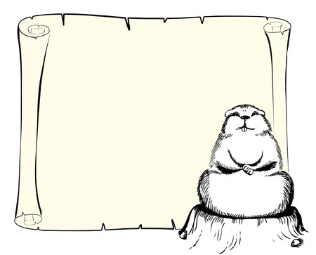 Groundhog day with text. Vector graphic postcardのイラスト素材