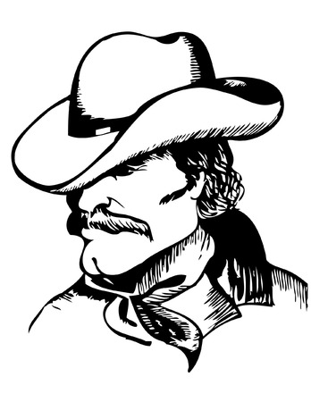 Cowboy portrait.graphic imageのイラスト素材