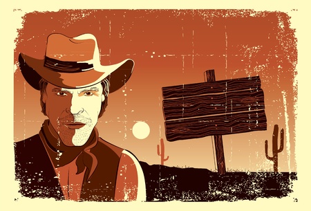 Portrait of cowboy man.のイラスト素材