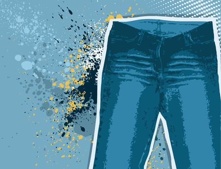 Denim background for design with grunge elements.のイラスト素材