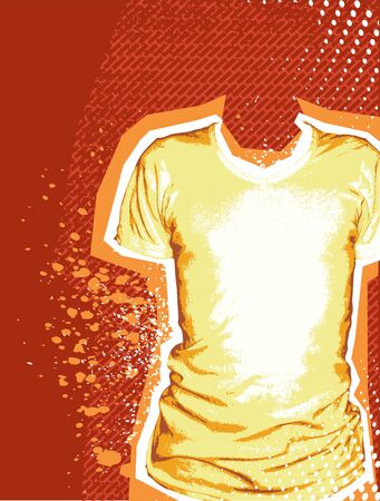 Man's t-shirt.Vector grunge background for design with fashion elements のイラスト素材