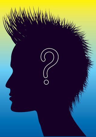 human head with question markのイラスト素材