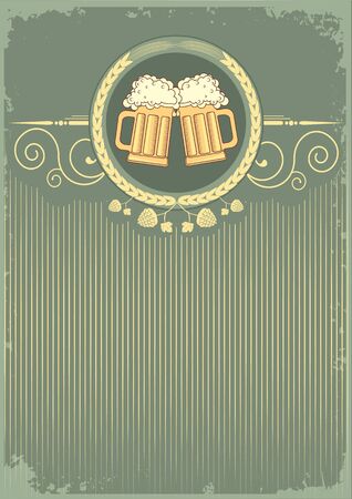  Beer background.grunge Illustration for textのイラスト素材