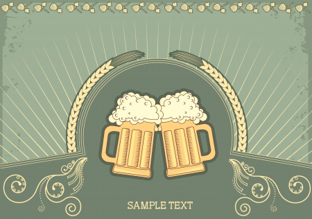  Beer background.grunge Illustration for textのイラスト素材