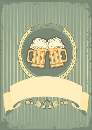  Beer background.grunge postrard for textのイラスト素材