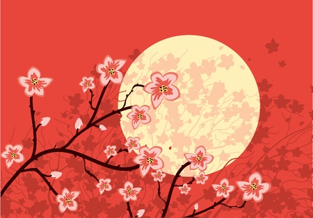 Illustration of sakura branches beautiful backgroundのイラスト素材