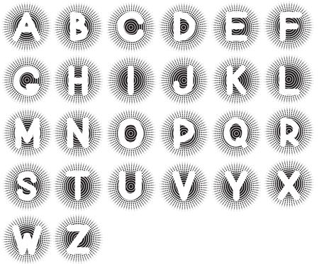 Vector English alphabet on white background のイラスト素材