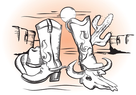 Cowboy elements .Graphic wild western image for designのイラスト素材