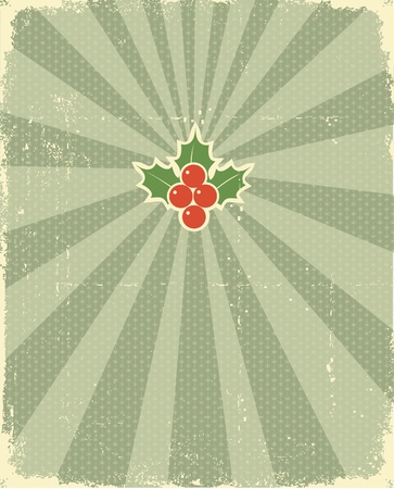  Christmas card with holiday elements for design.Vintage backgroundのイラスト素材