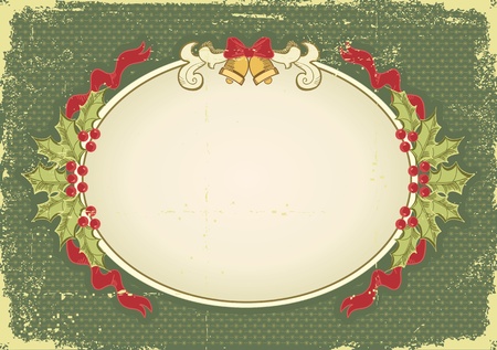 Vintage Christmas card for design with holiday elements.Vintage backgroundのイラスト素材