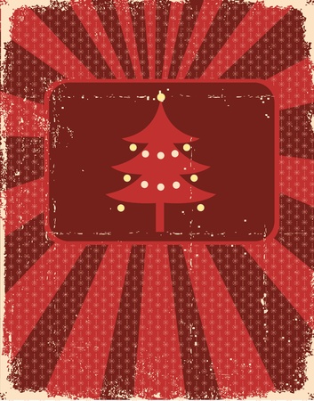 Vintage christmas card on old paper texture for designのイラスト素材