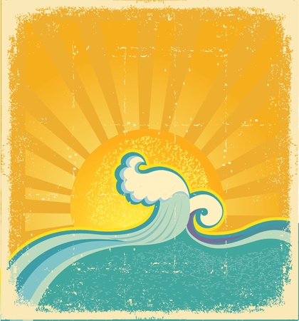 Sunrise seascape.Symbol vector abstractのイラスト素材