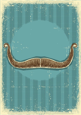 mustaches background.Retro image on old paperのイラスト素材