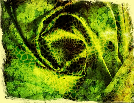 Abstract grunge green background with material folds for designの写真素材