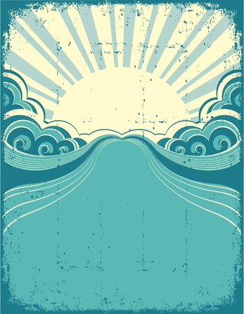 Grunge nature poster background with sunshine.Vector illustrationのイラスト素材
