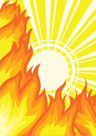 Fire background with sunlightのイラスト素材