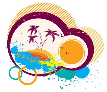 tropical symbol Abstract image with grunge elementsのイラスト素材