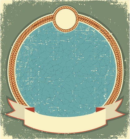 Vintage label illustration for text with rope frameのイラスト素材