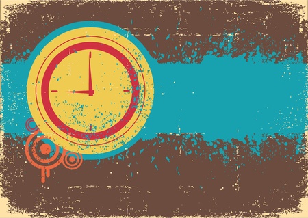 Clock on grunge background for text.Vector illustrationのイラスト素材