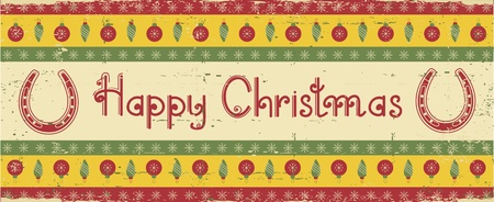 Vector christmas decoration background with horseshoes and textのイラスト素材
