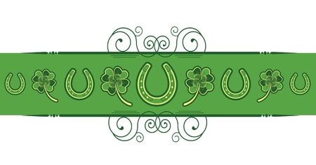 St. Patrick's Day abstract background with horseshoes decorationのイラスト素材