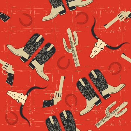 cowboy seamless pattern for backgroundのイラスト素材