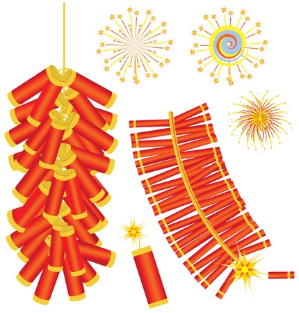 Chinese red fireworks .のイラスト素材