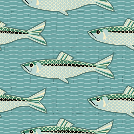 herring seamless pattern. fish background for textureのイラスト素材