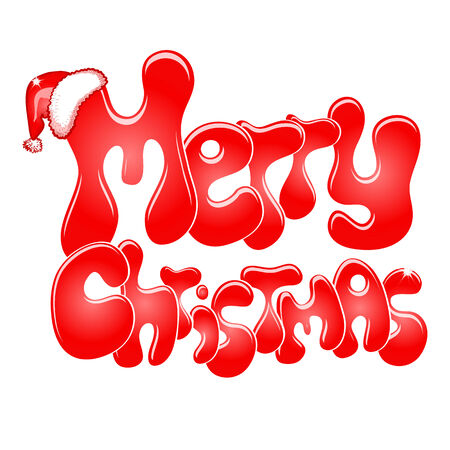 Merry Christmas text isolated on white for designのイラスト素材