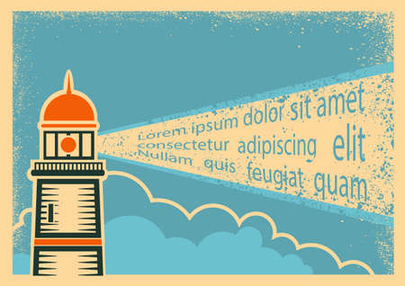 Poster with Lighthouse for text.のイラスト素材
