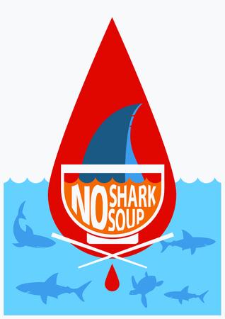 Stop shark finning soup.のイラスト素材