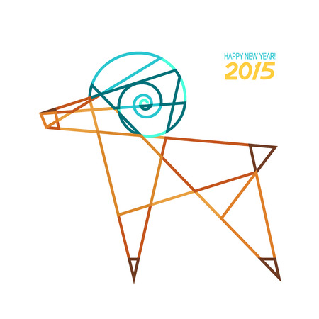 Abstract symbol of goat for new year card illustartionのイラスト素材