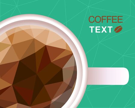 Coffee cup.Vector polygonal style background for textのイラスト素材